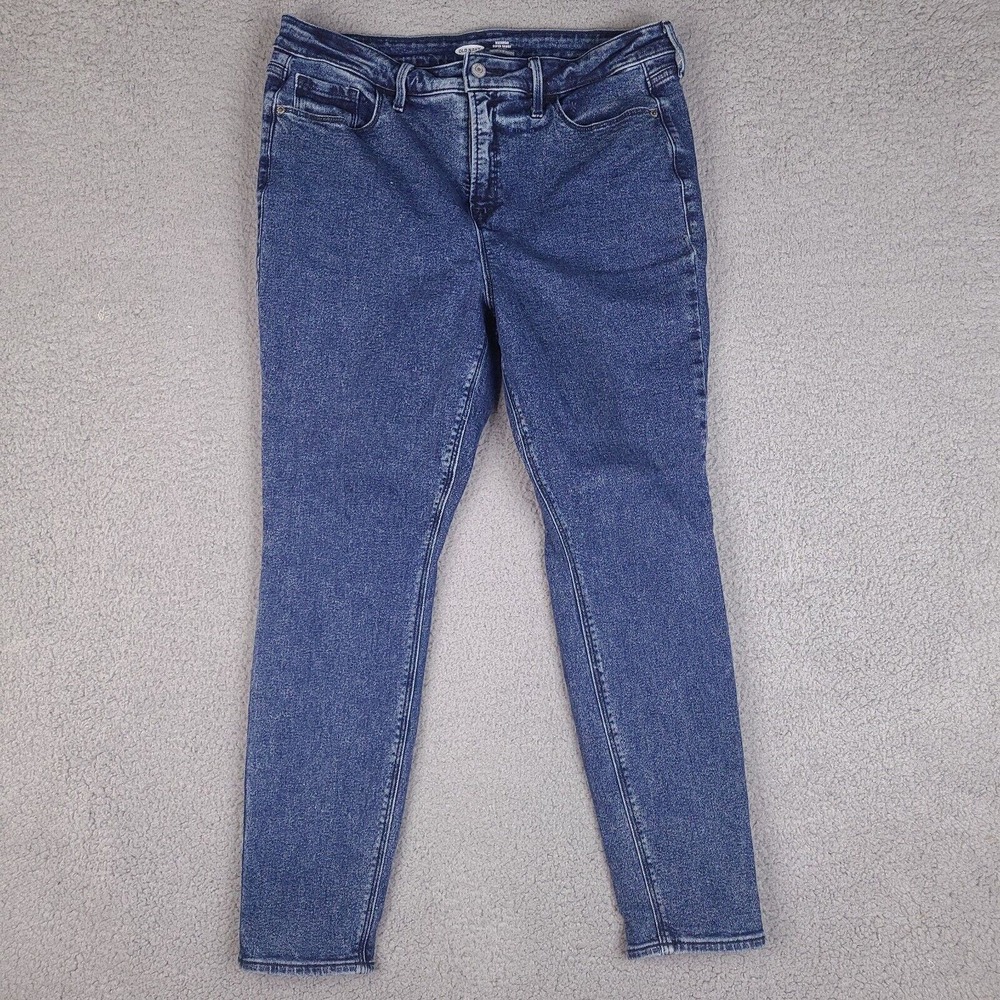 Old Navy Rockstar Super Skinny Jeans Size 14 Blue High Rise‎ Secret Slim Pockets